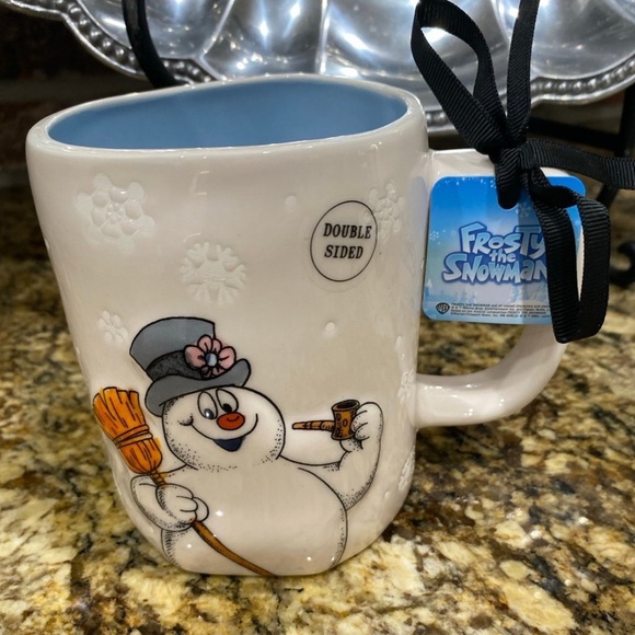 Rae Dunn FROSTY THE SNOWMAN double sided 19.5 oz mug - Brand new - Picture 1 of 6